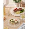 imageWDF 200pcs White Plastic Plates Disposable  Heavy Duty Plastic Plates for Party  Include 100 x 10quot Dinner Plate and 100 x 7quot DessertCake Plate  Ideal for WeddingsPartiesEventsClear