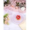 imageWDF 200pcs White Plastic Plates Disposable  Heavy Duty Plastic Plates for Party  Include 100 x 10quot Dinner Plate and 100 x 7quot DessertCake Plate  Ideal for WeddingsPartiesEventsPink