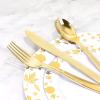 imageWDF 150pcs Gold Plastic Plates with Disposable Plastic Silverware100pcs Gold Plastic Plates