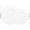 imageWDF 150pcs Gold Plastic Plates with Disposable Plastic Silverware100pcs Gold Plastic Plates