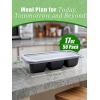imageWDF 25 Pack Small Meal Prep Containers 3 Compartments with Lids  Disposable Snack Box Container  Disposable Bento Boxes  Reusable Travel Lunch Boxes for HalloweenOfficePicnicMicrowave Safe50