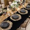 imageWDF 350PCS Black and Gold Plastic Plates with Gold Plastic Silverware