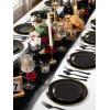 imageWDF 380PCS Black Plastic Plates and Silverware