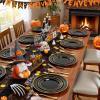 imageWDF 400PCS Black and Gold Plastic Plates