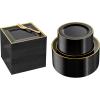 imageWDF 400PCS Black and Gold Plastic Plates
