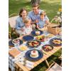 image175 Pieces Christmas Plastic Plates  Red Plastic Plates with Gold Rim Include 25 Dinner Plate 10 25 Dessert Plate 7 25 gold Cups 9 OZ 25 Pre Rolled Napkins for ChristmasPartyBlue and Gold