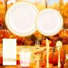 image175 Pieces Christmas Plastic Plates  Red Plastic Plates with Gold Rim Include 25 Dinner Plate 10 25 Dessert Plate 7 25 gold Cups 9 OZ 25 Pre Rolled Napkins for ChristmasPartyGold Modern