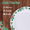 image175 Pieces Christmas Plastic Plates  Red Plastic Plates with Gold Rim Include 25 Dinner Plate 10 25 Dessert Plate 7 25 gold Cups 9 OZ 25 Pre Rolled Napkins for ChristmasPartyRed and Green
