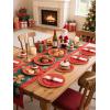 image175 Pieces Christmas Plastic Plates  Red Plastic Plates with Gold Rim Include 25 Dinner Plate 10 25 Dessert Plate 7 25 gold Cups 9 OZ 25 Pre Rolled Napkins for ChristmasPartyRed