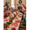 image175 Pieces Christmas Plastic Plates  Red Plastic Plates with Gold Rim Include 25 Dinner Plate 10 25 Dessert Plate 7 25 gold Cups 9 OZ 25 Pre Rolled Napkins for ChristmasPartyRed