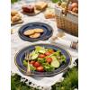 image175 Pieces Christmas Plastic Plates  Red Plastic Plates with Gold Rim Include 25 Dinner Plate 10 25 Dessert Plate 7 25 gold Cups 9 OZ 25 Pre Rolled Napkins for ChristmasPartyBlue and Gold