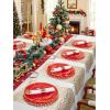 image175 Pieces Christmas Plastic Plates  Red Plastic Plates with Gold Rim Include 25 Dinner Plate 10 25 Dessert Plate 7 25 gold Cups 9 OZ 25 Pre Rolled Napkins for ChristmasPartyRed
