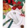 image175 Pieces Christmas Plastic Plates  Red Plastic Plates with Gold Rim Include 25 Dinner Plate 10 25 Dessert Plate 7 25 gold Cups 9 OZ 25 Pre Rolled Napkins for ChristmasPartyWhite and Silver
