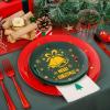 imageWDF 175Pcs Green Plastic Plates  Green Plates Disposable with Gold Rim  Christmas Plastic Plate  Fancy Disposable Dinnerware Sets 25 Guests Ideal for ChristmasPartyWeddingBell