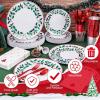 imageWDF 175Pcs Green Plastic Plates  Green Plates Disposable with Gold Rim  Christmas Plastic Plate  Fancy Disposable Dinnerware Sets 25 Guests Ideal for ChristmasPartyWeddingBerry Leaves