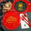 imageWDF 175Pcs Green Plastic Plates  Green Plates Disposable with Gold Rim  Christmas Plastic Plate  Fancy Disposable Dinnerware Sets 25 Guests Ideal for ChristmasPartyWeddingBell