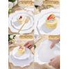 imageWDF 175Pcs Green Plastic Plates  Green Plates Disposable with Gold Rim  Christmas Plastic Plate  Fancy Disposable Dinnerware Sets 25 Guests Ideal for ChristmasPartyWeddingWhite and Gold
