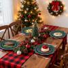 imageWDF 175Pcs Green Plastic Plates  Green Plates Disposable with Gold Rim  Christmas Plastic Plate  Fancy Disposable Dinnerware Sets 25 Guests Ideal for ChristmasPartyWeddingGreen