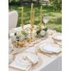 imageWDF 175Pcs Green Plastic Plates  Green Plates Disposable with Gold Rim  Christmas Plastic Plate  Fancy Disposable Dinnerware Sets 25 Guests Ideal for ChristmasPartyWeddingWhite and Gold