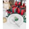 imageWDF 175Pcs Green Plastic Plates  Green Plates Disposable with Gold Rim  Christmas Plastic Plate  Fancy Disposable Dinnerware Sets 25 Guests Ideal for ChristmasPartyWeddingWhite and Silver