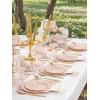 imageWDF 175Pcs Green Plastic Plates  Green Plates Disposable with Gold Rim  Christmas Plastic Plate  Fancy Disposable Dinnerware Sets 25 Guests Ideal for ChristmasPartyWeddingPink and Gold