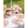 imageWDF 175Pcs Green Plastic Plates  Green Plates Disposable with Gold Rim  Christmas Plastic Plate  Fancy Disposable Dinnerware Sets 25 Guests Ideal for ChristmasPartyWeddingPink and Gold