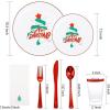 imageWDF 175Pcs Green Plastic Plates  Green Plates Disposable with Gold Rim  Christmas Plastic Plate  Fancy Disposable Dinnerware Sets 25 Guests Ideal for ChristmasPartyWeddingChristmas Tree