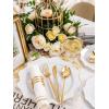 imageWDF 175Pcs Green Plastic Plates  Green Plates Disposable with Gold Rim  Christmas Plastic Plate  Fancy Disposable Dinnerware Sets 25 Guests Ideal for ChristmasPartyWeddingWhite and Gold