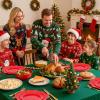 imageWDF 175Pcs Green Plastic Plates  Green Plates Disposable with Gold Rim  Christmas Plastic Plate  Fancy Disposable Dinnerware Sets 25 Guests Ideal for ChristmasPartyWeddingRed