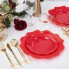 imageWDF 175Pcs Green Plastic Plates  Green Plates Disposable with Gold Rim  Christmas Plastic Plate  Fancy Disposable Dinnerware Sets 25 Guests Ideal for ChristmasPartyWeddingRed