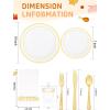 imageWDF 175Pcs Green Plastic Plates  Green Plates Disposable with Gold Rim  Christmas Plastic Plate  Fancy Disposable Dinnerware Sets 25 Guests Ideal for ChristmasPartyWeddingGold