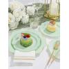 imageWDF 175Pcs Green Plastic Plates  Green Plates Disposable with Gold Rim  Christmas Plastic Plate  Fancy Disposable Dinnerware Sets 25 Guests Ideal for ChristmasPartyWeddingSage Green