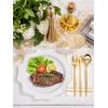 imageWDF 175Pcs Green Plastic Plates  Green Plates Disposable with Gold Rim  Christmas Plastic Plate  Fancy Disposable Dinnerware Sets 25 Guests Ideal for ChristmasPartyWeddingWhite and Gold