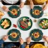 imageWDF 175Pcs Green Plastic Plates  Green Plates Disposable with Gold Rim  Christmas Plastic Plate  Fancy Disposable Dinnerware Sets 25 Guests Ideal for ChristmasPartyWeddingGreen