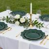 imageWDF 175Pcs Green Plastic Plates  Green Plates Disposable with Gold Rim  Christmas Plastic Plate  Fancy Disposable Dinnerware Sets 25 Guests Ideal for ChristmasPartyWeddingGreen