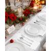 imageWDF 175Pcs Green Plastic Plates  Green Plates Disposable with Gold Rim  Christmas Plastic Plate  Fancy Disposable Dinnerware Sets 25 Guests Ideal for ChristmasPartyWeddingWhite and Silver