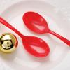 imageWDF 100 Pack Christmas Plastic Spoons  69 Inch Heavy Duty Red Disposable Plastic Spoons Modern Red Disposable Spoons Perfect for ChristmasRed Spoons