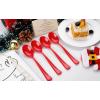 imageWDF 100 Pack Christmas Plastic Spoons  69 Inch Heavy Duty Red Disposable Plastic Spoons Modern Red Disposable Spoons Perfect for ChristmasRed Spoons