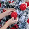 imageWDF 12PCS Velvet Brown Christmas Ornaments  Neutral Brown Ornaments 80mm 315inch Shatterproof Christmas Balls for Xmas Trees DecorationsBright Light