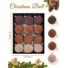 imageWDF 12PCS Velvet Brown Christmas Ornaments  Neutral Brown Ornaments 80mm 315inch Shatterproof Christmas Balls for Xmas Trees DecorationsBrown