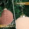 imageWDF 12PCS Velvet Brown Christmas Ornaments  Neutral Brown Ornaments 80mm 315inch Shatterproof Christmas Balls for Xmas Trees DecorationsBrown