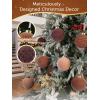 imageWDF 12PCS Velvet Brown Christmas Ornaments  Neutral Brown Ornaments 80mm 315inch Shatterproof Christmas Balls for Xmas Trees DecorationsBrown