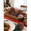 imageWDF 12PCS Velvet Brown Christmas Ornaments  Neutral Brown Ornaments 80mm 315inch Shatterproof Christmas Balls for Xmas Trees DecorationsBrown