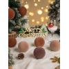 imageWDF 12PCS Velvet Brown Christmas Ornaments  Neutral Brown Ornaments 80mm 315inch Shatterproof Christmas Balls for Xmas Trees DecorationsBrown