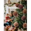 imageWDF 12PCS Velvet Brown Christmas Ornaments  Neutral Brown Ornaments 80mm 315inch Shatterproof Christmas Balls for Xmas Trees DecorationsBrown