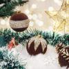 imageWDF 12PCS Velvet Brown Christmas Ornaments  Neutral Brown Ornaments 80mm 315inch Shatterproof Christmas Balls for Xmas Trees DecorationsBurgundy