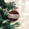 imageWDF 12PCS Velvet Brown Christmas Ornaments  Neutral Brown Ornaments 80mm 315inch Shatterproof Christmas Balls for Xmas Trees DecorationsBurgundy