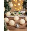 imageWDF 12PCS Velvet Brown Christmas Ornaments  Neutral Brown Ornaments 80mm 315inch Shatterproof Christmas Balls for Xmas Trees DecorationsCream