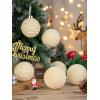 imageWDF 12PCS Velvet Brown Christmas Ornaments  Neutral Brown Ornaments 80mm 315inch Shatterproof Christmas Balls for Xmas Trees DecorationsCream