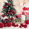 imageWDF 12PCS Velvet Brown Christmas Ornaments  Neutral Brown Ornaments 80mm 315inch Shatterproof Christmas Balls for Xmas Trees DecorationsDark Red